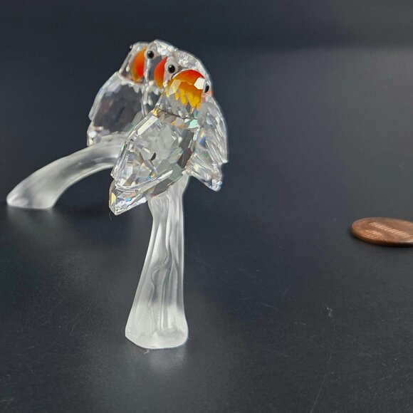 Vintage Swarovski “Feathered Beauties” Baby Lovebirds Figurine — No Box - Picture 9 of 11